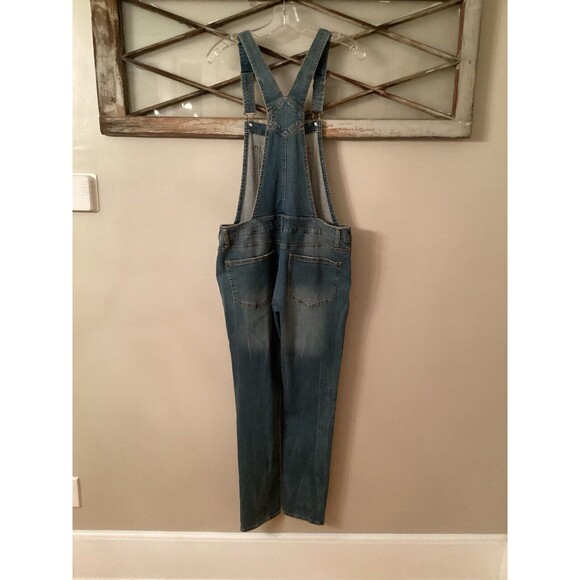 MOSSIMO DENIM SIZE SMALL MEDIUM BLUE SLIM LEG OVERALLS - Picture 3 of 11